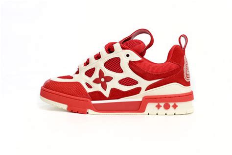 louis vuitton leather lace up fashionable board shoes red|Louis Vuitton buckle shoes.